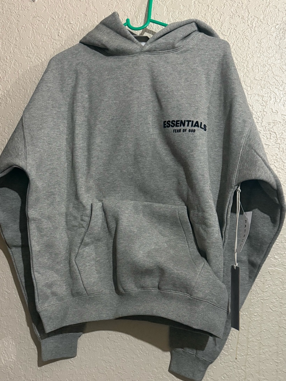 ESSENTIALS Dark Oatmeal Pullover Hoodie with Logo